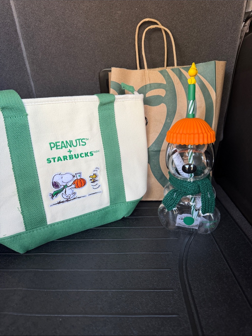Starbucks snoopy cup and tote